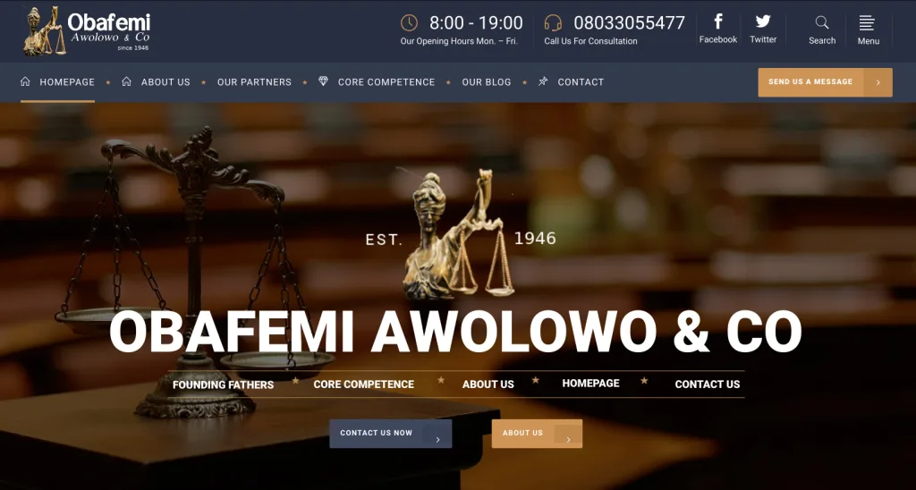 Obafemi Awolowo & Co portfolio project