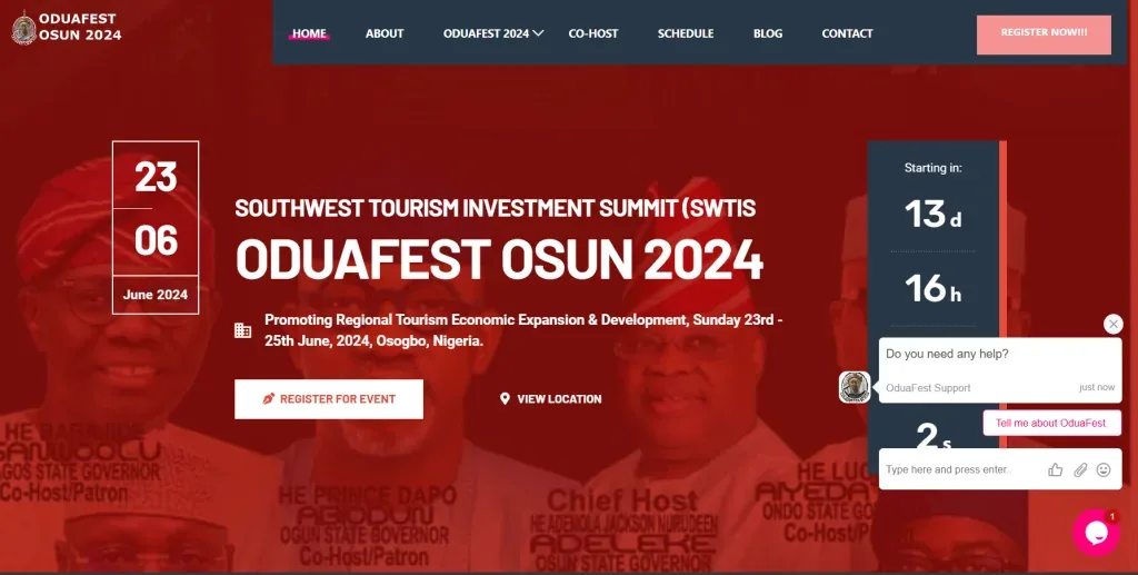 ODUA FEST portfolio project